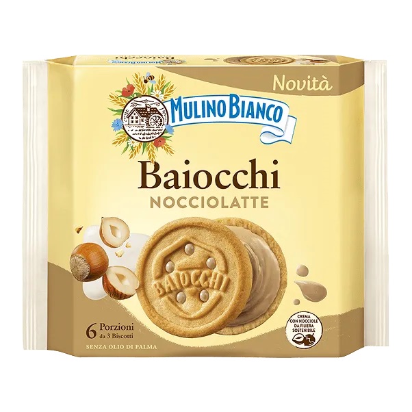 [SS001607 73675] Mulino Bianco Baiocchi Nocc Latte 168 g